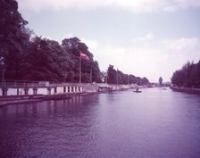 May "bumps" race on the Thames near Folly Bridge, Oxford, c1955. Creator: Arthur Charles Kirby Ware