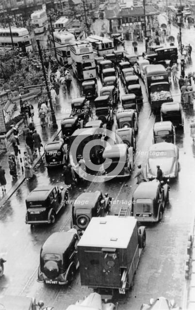 May Bank Holiday traffic, Bournemouth, 1939. Artist: Unknown