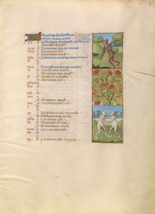 May Calendar Page; Courting; Gemini; Katherine Hours, about 1480-1485. Creator: Unknown
