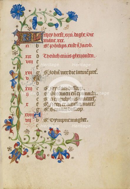 May Calendar Page; Book of Hours, after 1460. Creator: Unknown.