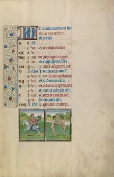 May Calendar Page: Hawking: Gemini; Arenberg Hours, early 1460s. Creator: Workshop of Willem Vrelant
