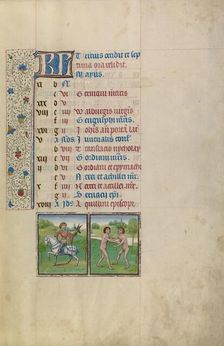 May Calendar Page: Hawking: Gemini; Arenberg Hours, early 1460s. Creator: Workshop of Willem Vrelant