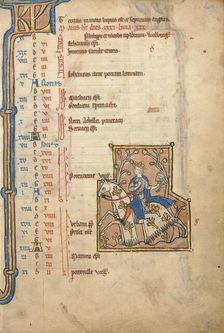 May Calendar Page; Hawking; Psalter, mid-1200s. Creator: Unknown