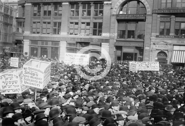 May Day '13, strikers in Union Square, 1913. Creator: Bain News Service.