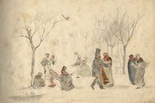 May Day - The fifth page of the album from the collection of I.S. Abramova, 1858. Creator: Mikhail Znamensky