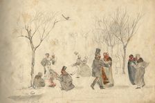 May Day - The fifth page of the album from the collection of I.S. Abramova, 1858. Creator: Mikhail Znamensky