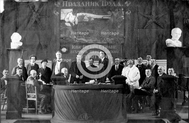 May Day meeting, Russia, 1920. Artist: Anon