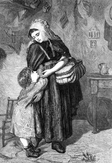 "May I Go With You?" by F. Shields, Winter Exhibition, Society of Painters in Water Colours, 1868. Creator: Unknown