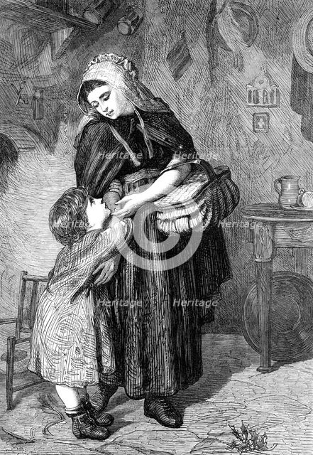 "May I Go With You?" by F. Shields, Winter Exhibition, Society of Painters in Water Colours, 1868. Creator: Unknown.