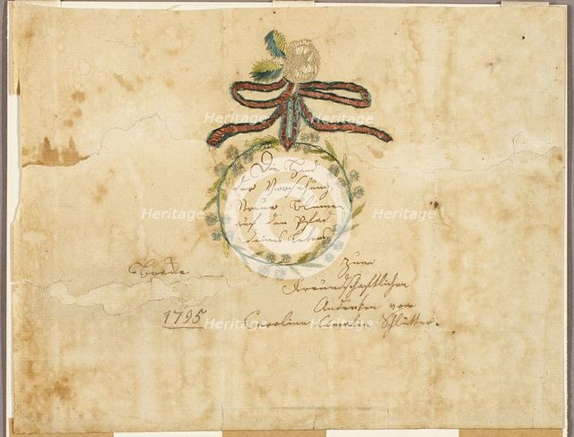 May the Hand of Providence Strew Flowers on the Path of Your Life (valentine), 1795. Creator: Carolina Amalia Schutler.