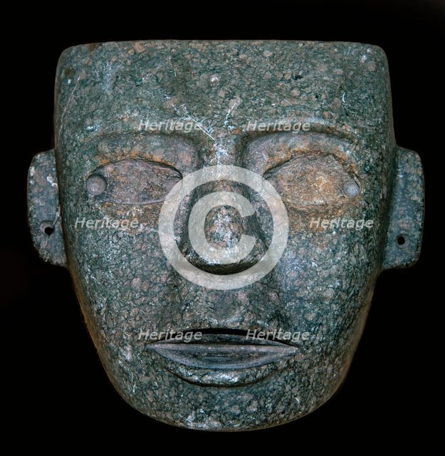 Maya culture Mexican stone mask. Artist: Unknown