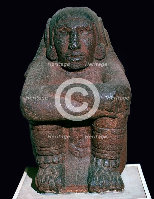 Mayan figurine of a seated god. Artist: Unknown