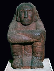 Mayan figurine of a seated god