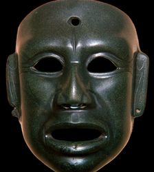 Mayan mask of polished stone