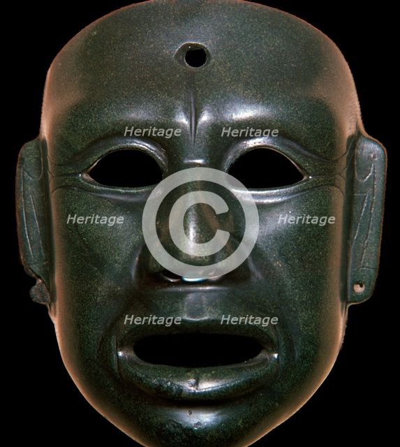 Mayan mask of polished stone. Artist: Unknown