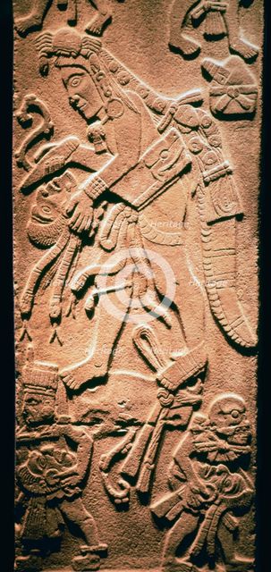 Mayan stela showing human sacrifice. Artist: Unknown