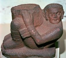 Mayan vessel in the shape of the rain-god Chac Mool