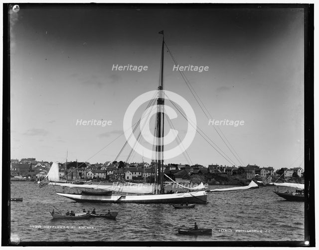 Mayflower at anchor, 1886. Creator: Unknown.