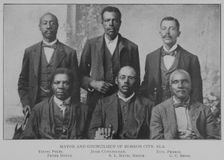 Mayor and councilmen of Hobson City, Ala., Young Pyles, Jesse Cunningham, Edw. Pearce..., 1902. Creator: Unknown