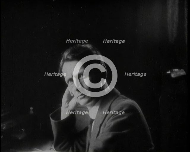 Mayor of Cork Thomas MacSwinney [sic] in His Office, 1920. Creator: British Pathe Ltd.
