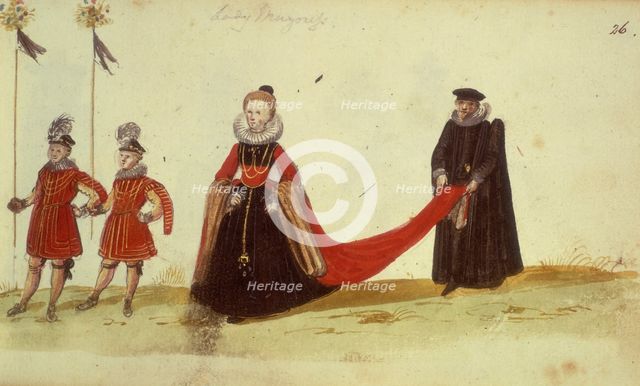 Mayoress and attendants, c1621. Creator: Unknown.