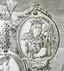 Mayta Capac (1246-1276) IV Inca emperor, engraved detail of the book Astronomical and physical …