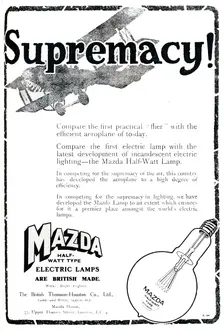 Mazda Half-Watt Type Electric Lamps Advert 1919