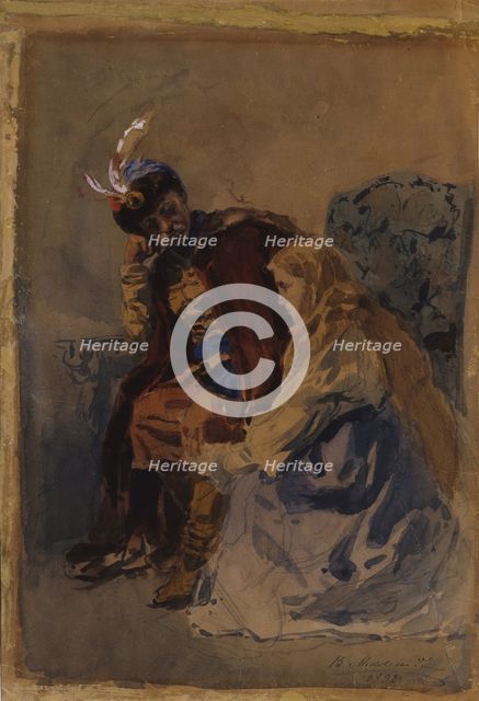 Mazepa with Maria, 1892. Artist: Makovsky, Vladimir Yegorovich (1846-1920)
