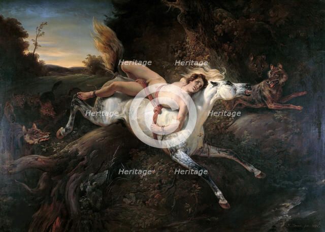 Mazeppa and the Wolves, 1826. Creator: Vernet, Horace (1789-1863).