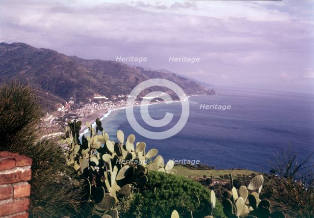 Mazzarò Beach, Taormina, Sicily, c1970s.  Creator: Arthur Charles Kirby Ware.
