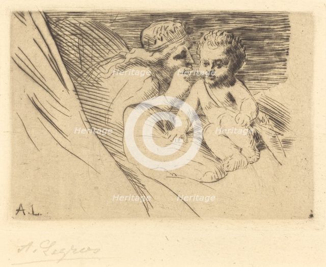 Mab and Cupid (Mab et Cupidon). Creator: Alphonse Legros.