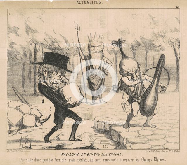 Mac-Adam [sic] et Bineau aux enfers. Par suite d'une punition terrible, mais méritée..., July 13, 18 Creator: Honore Daumier.