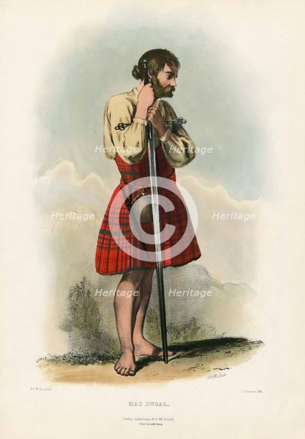 Mac Dugal, from The Clans of the Scottish Highlands, pub. 1845 (colour lithograph)
