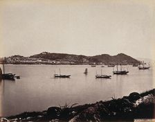 Macao Island: Macao Inner Harbour and adjacent Barra Fort, from the Island of Patera, c1873. Creator: William Pryor Floyd