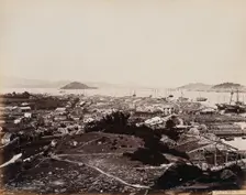 Macao Island: panoramic view across the inner harbour from Macao City, c1873. Creator: William Pryor Floyd