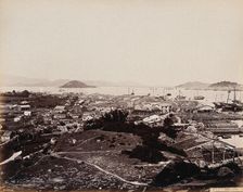 Macao Island: panoramic view across the inner harbour from Macao City, c1873. Creator: William Pryor Floyd