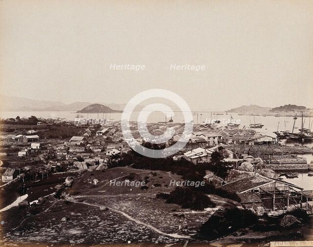 Macao Island: panoramic view across the inner harbour from Macao City, c1873. Creator: William Pryor Floyd.