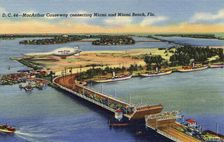 MacArthur Causeway connecting Miami and Miami Beach, Florida, USA, 1940