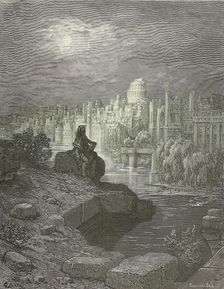 Macaulay's New Zealander contemplating the ruins of London, 1872. Creator: Stéphane Pannemaker