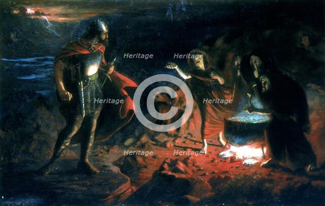 'Macbeth and the Witches', late 19th century. Artist: Henry Daniel Chadwick