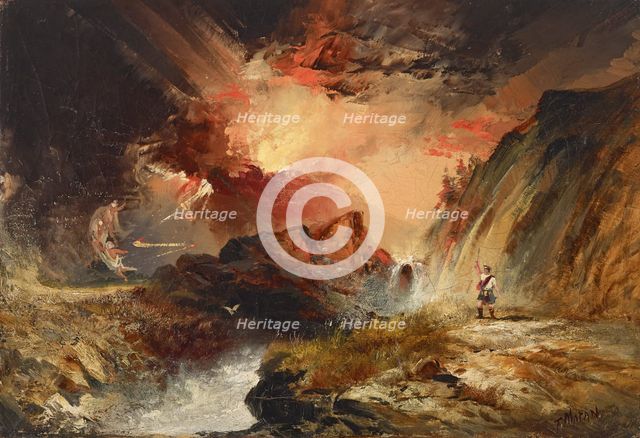 Macbeth and the Witches (possibly Highland Fantasy), about 1858-1859. Creator: Thomas Moran.