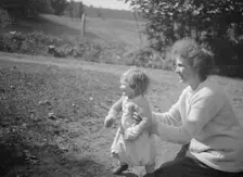 MacKaye, Percy, Mrs., and child, outdoors, 1927 Creator: Arnold Genthe