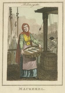 Mackerel , Cries of London, 1804. Artist: Anon