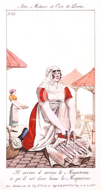 Mackerel seller, 1826.  Creator: Unknown.