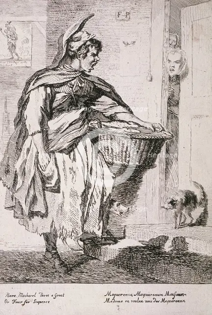 Mackerel seller, Cries of London, 1760. Artist: Paul Sandby