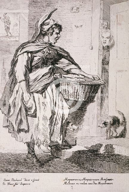 Mackerel seller, Cries of London, 1760. Artist: Paul Sandby