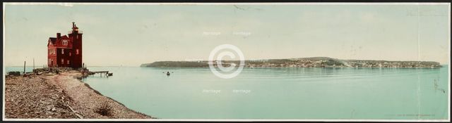 Mackinac Island from Round Island, Michigan, c1899. Creator: William H. Jackson.