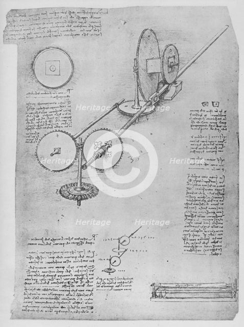 'Machine for Shaping Iron Rods for Making Cannon', c1480 (1945). Artist: Leonardo da Vinci.
