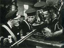 Machine-gun instruction, Fleet Air Arm, c1943. Creator: Unknown