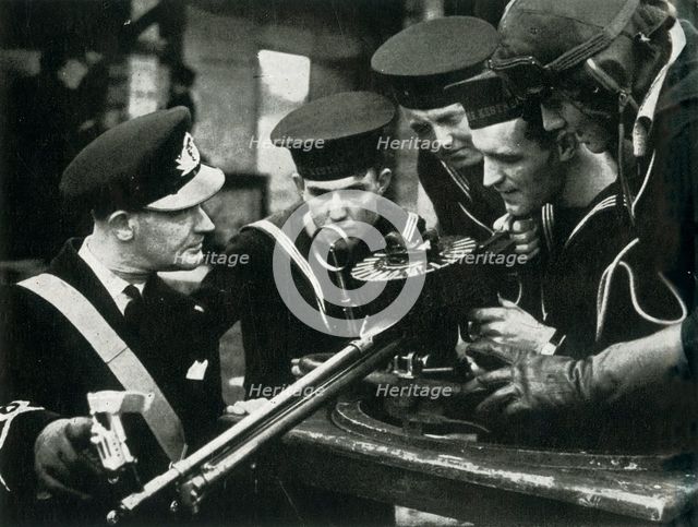Machine-gun instruction, Fleet Air Arm, c1943. Creator: Unknown.